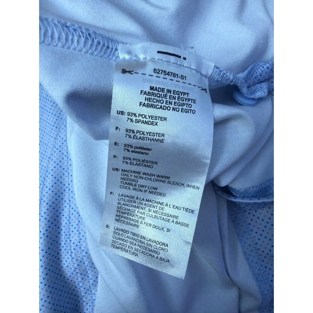 Adidas Golf Polo Shirt Mens XL Blue Micro Dot Short Sleeve Performance Top